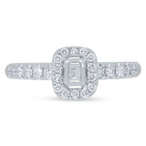0.40ct 14k White Gold Diamond Semi-mount Ring for 4x3mm Center