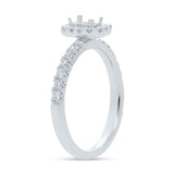 0.40ct 14k White Gold Diamond Semi-mount Ring for 4x3mm Center