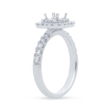 0.65ct 14k White Gold Diamond Semi-mount Ring for 4x4mm Center