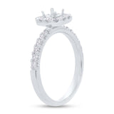 0.50ct 14k White Gold Diamond Semi-mount Ring for 4x4mm Center