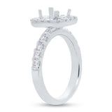 0.85ct 14k White Gold Diamond Semi-mount Ring for 6x6mm Center
