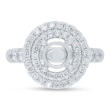 1.00ct 14k White Gold Diamond Semi-mount Ring for 1.50ct Center