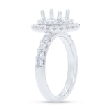 1.00ct 14k White Gold Diamond Semi-mount Ring for 1.50ct Center