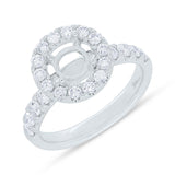 0.90ct 14k White Gold Diamond Semi-mount Ring for 1.50ct Center