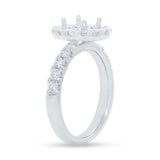 0.90ct 14k White Gold Diamond Semi-mount Ring for 1.50ct Center