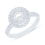 0.70ct 14k White Gold Diamond Semi-mount Ring for 0.75ct Center