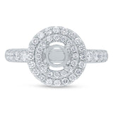 0.70ct 14k White Gold Diamond Semi-mount Ring for 0.75ct Center