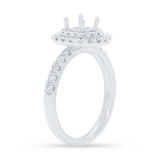 0.70ct 14k White Gold Diamond Semi-mount Ring for 0.75ct Center