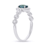 0.37ct Diamond & 0.50ct Blue Topaz 14k White Gold Ring