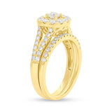 0.20ct Round Brilliant Center and 1.00ct Side 14k Yellow Gold Diamond Wedding Set