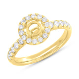 0.55ct 14k Yellow Gold Diamond Semi-mount Ring for 0.75ct Center