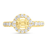 0.55ct 14k Yellow Gold Diamond Semi-mount Ring for 0.75ct Center