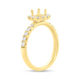 0.55ct 14k Yellow Gold Diamond Semi-mount Ring for 0.75ct Center