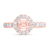 0.55ct 14k Rose Gold Diamond Semi-mount Ring for 0.75ct Center