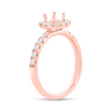 0.55ct 14k Rose Gold Diamond Semi-mount Ring for 0.75ct Center