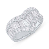 2.44ct 18k White Gold Diamond Baguette Lady's Ring