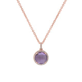 0.10ct Diamond & 1.83ct Amethyst 14k Rose Gold Pendant