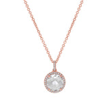0.10ct Diamond & 2.31ct White Topaz 14k Rose Gold Pendant