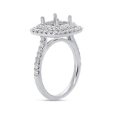 0.88ct 14k White Gold Diamond Semi-mount Ring for 1.75ct Center