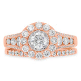 0.40ct Round Brilliant Center and 1.20ct Side 14k Rose Gold Diamond Wedding Set