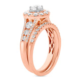 0.40ct Round Brilliant Center and 1.20ct Side 14k Rose Gold Diamond Wedding Set