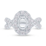 1.00ct 14k White Gold Diamond Semi-mount Ring for 8.8x6mm Center