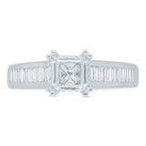0.43ct 18k White Gold Diamond Baguette Semi-mount Ring
