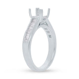 0.43ct 18k White Gold Diamond Baguette Semi-mount Ring