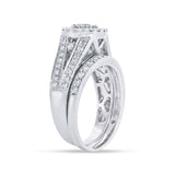 0.75ct 14k White Gold Diamond Cluster Wedding Set Size 6.5