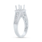 0.53ct 14k White Gold Diamond Semi-mount Ring for 1.00ct Center