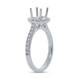 0.67ct 18k White Gold Diamond Semi-mount Ring for 1.00ct Center