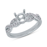 0.31ct 18k White Gold Diamond Semi-mount Ring for 1.00ct Center