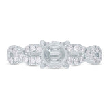 0.31ct 18k White Gold Diamond Semi-mount Ring for 1.00ct Center