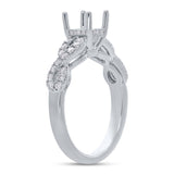 0.31ct 18k White Gold Diamond Semi-mount Ring for 1.00ct Center