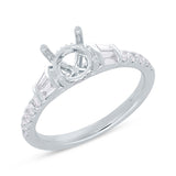 0.48ct 18k White Gold Diamond Semi-mount Ring for 1.00ct Center