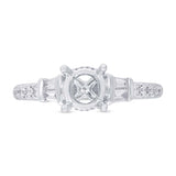 0.48ct 18k White Gold Diamond Semi-mount Ring for 1.00ct Center