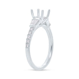 0.48ct 18k White Gold Diamond Semi-mount Ring for 1.00ct Center