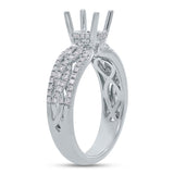 0.45ct 18k White Gold Diamond Semi-mount Ring for 1.00ct Center