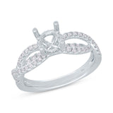 0.54ct 18k White Gold Diamond Semi-mount Ring for 1.00ct Center