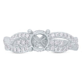 0.54ct 18k White Gold Diamond Semi-mount Ring for 1.00ct Center