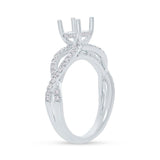 0.54ct 18k White Gold Diamond Semi-mount Ring for 1.00ct Center