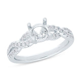 0.43ct 18k White Gold Diamond Semi-mount Ring for 1.00ct Center