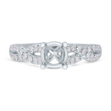 0.43ct 18k White Gold Diamond Semi-mount Ring for 1.00ct Center