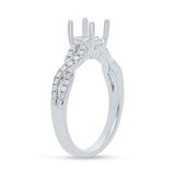 0.43ct 18k White Gold Diamond Semi-mount Ring for 1.00ct Center