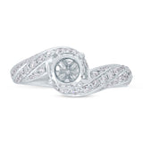 0.75ct 18k White Gold Diamond Semi-mount Ring for 1.00ct Center