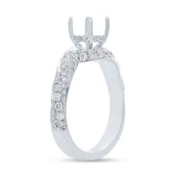 0.75ct 18k White Gold Diamond Semi-mount Ring for 1.00ct Center