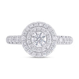 0.40ct Round Brilliant Center and 0.50ct Side 14k White Gold Diamond Engagement Ring