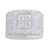 4.28ct 14k White Gold Diamond Cluster Lady's Ring 2-pc