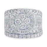 4.16ct 14k White Gold Diamond Cluster Lady's Ring 2-pc