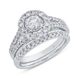 0.40ct Round Brilliant Center and 1.00ct Side 14k White Gold Diamond Wedding Set